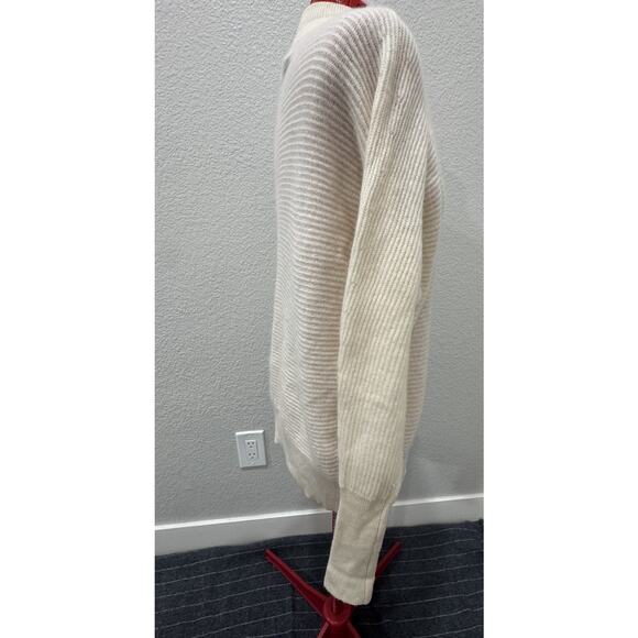 Ivory Mock Neck Dolman Sleeve Knit Sweater Pullover Relaxed Fit - Picture 4 of 7